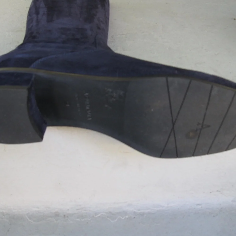 Aquatalia Luciana Women's Stretch Suede‎ Tall Boots Sz. 9 Nvy Blue - Picture 10 of 11